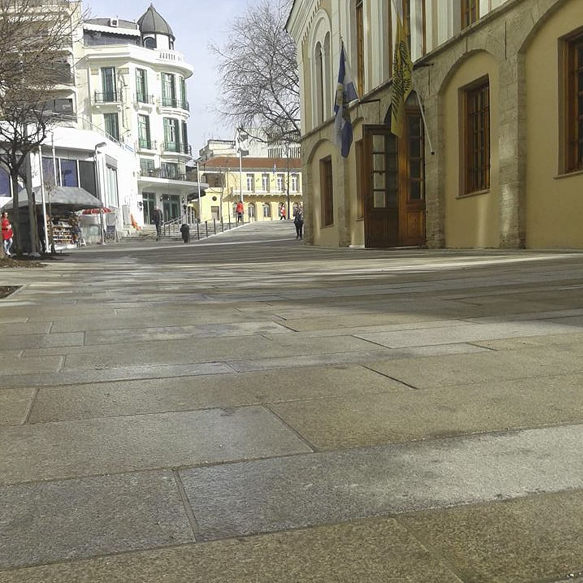 Marble paving in a Greek urban square
